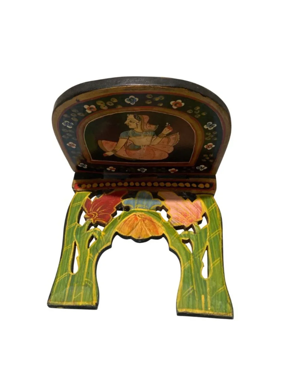 Hand Painted Vintage Mughal Book Or Bible Stand